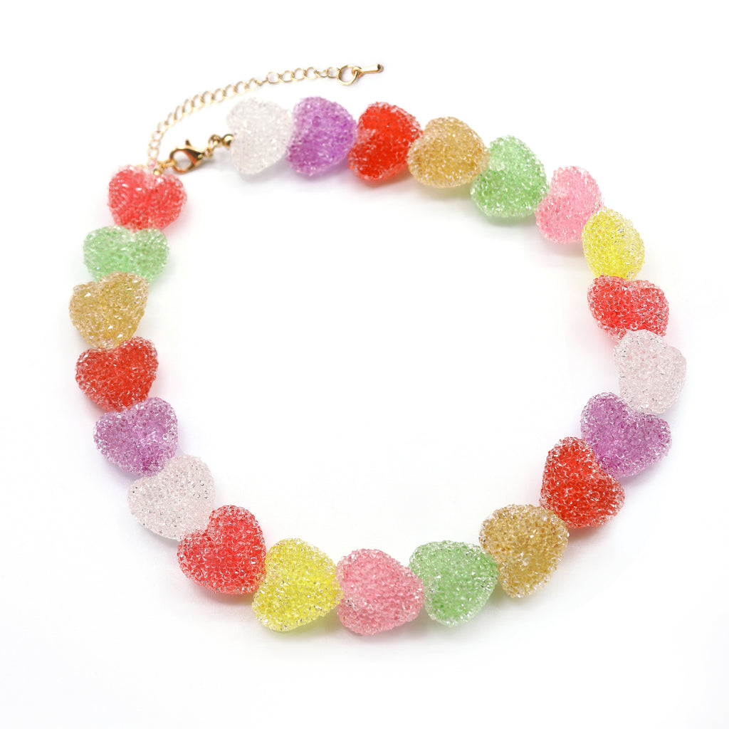 Sweet 925 Sterling Silver Colorful Heart Candy Bracelet