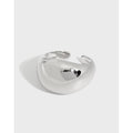 INS niche design minimalist geometric curved surface smooth texture S925 pure silver open ring for women