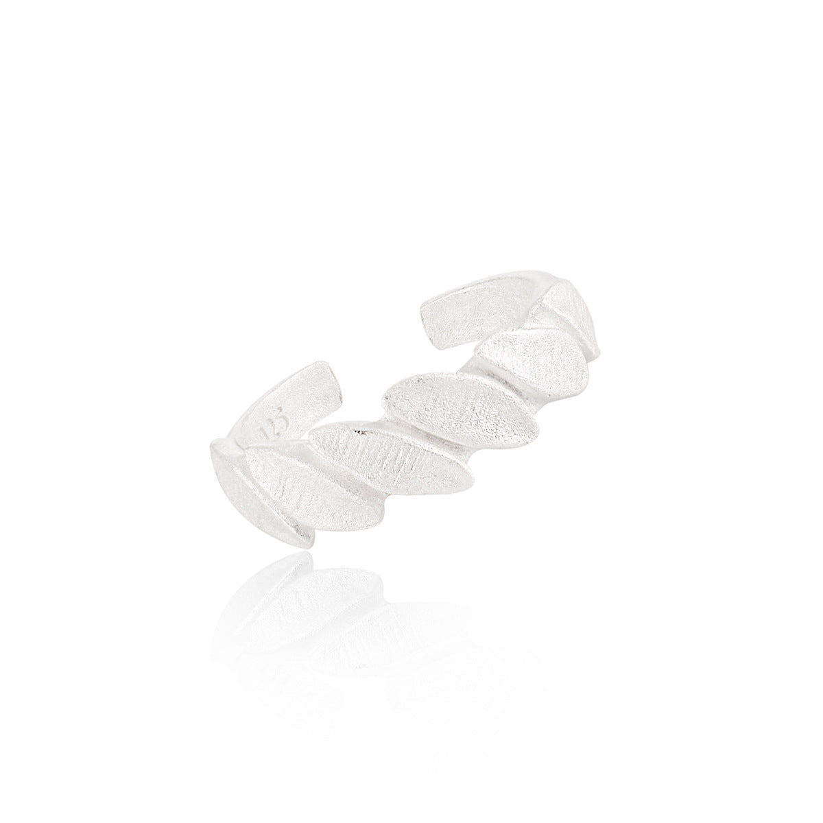 Party Irregular Leaves 925 Sterling Silver Adjustable Ring