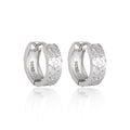 Office Mini Scale Carved 925 Sterling Silver Hoop Earrings
