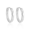 Office Causal Rhombus Carved 925 Sterling Silver Hoop Earrings