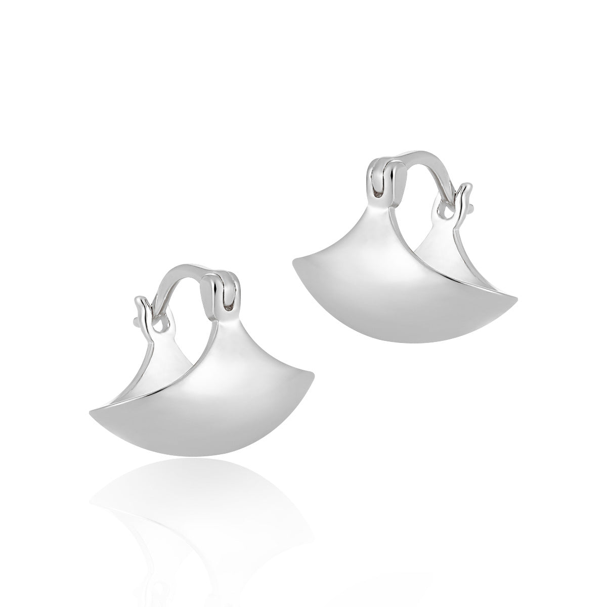 Fashion Modern Arc 925 Sterling Silver Hoop Earrings