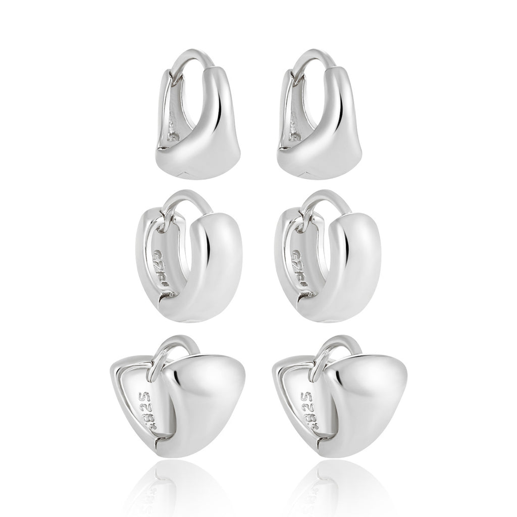 Geometry Minimalism Mini Circles 925 Sterling Silver Hoop Earring (Single)