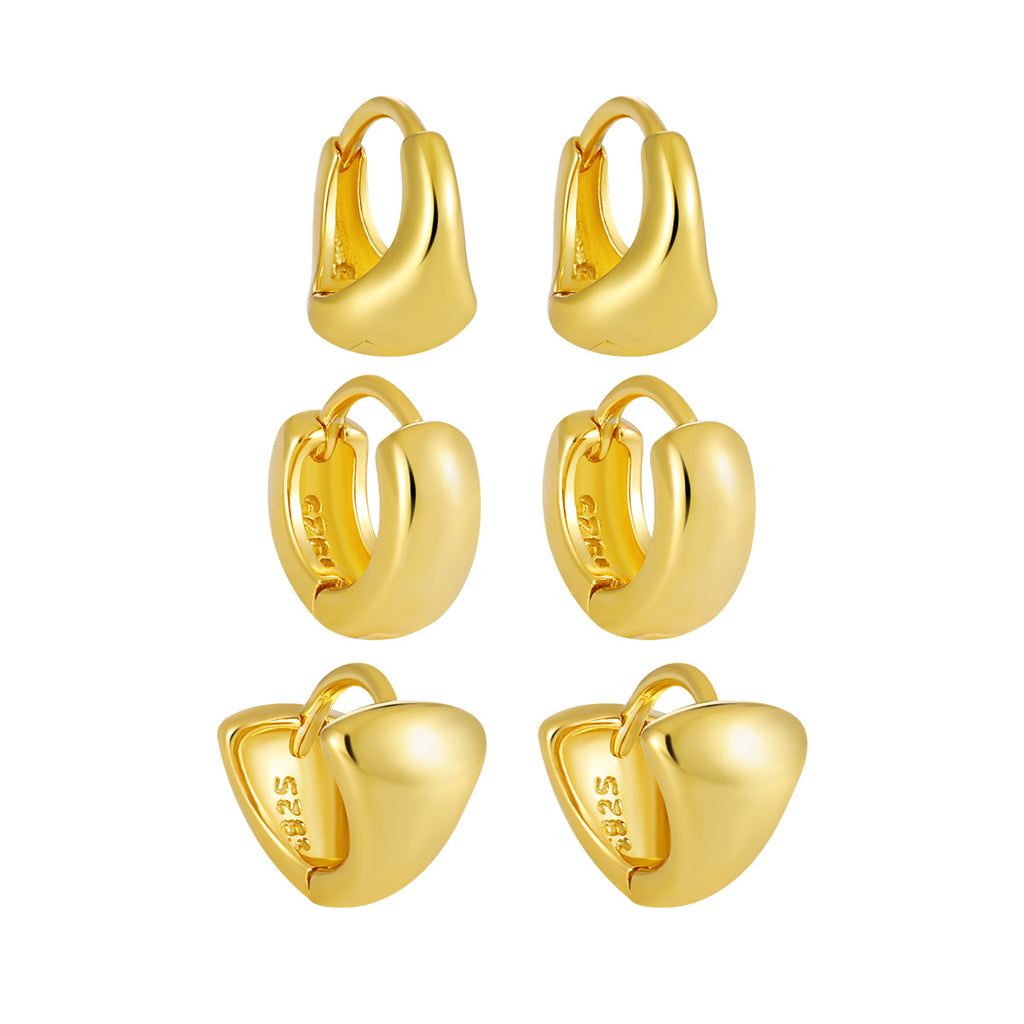 Geometry Minimalism Mini Circles 925 Sterling Silver Hoop Earring (Single)