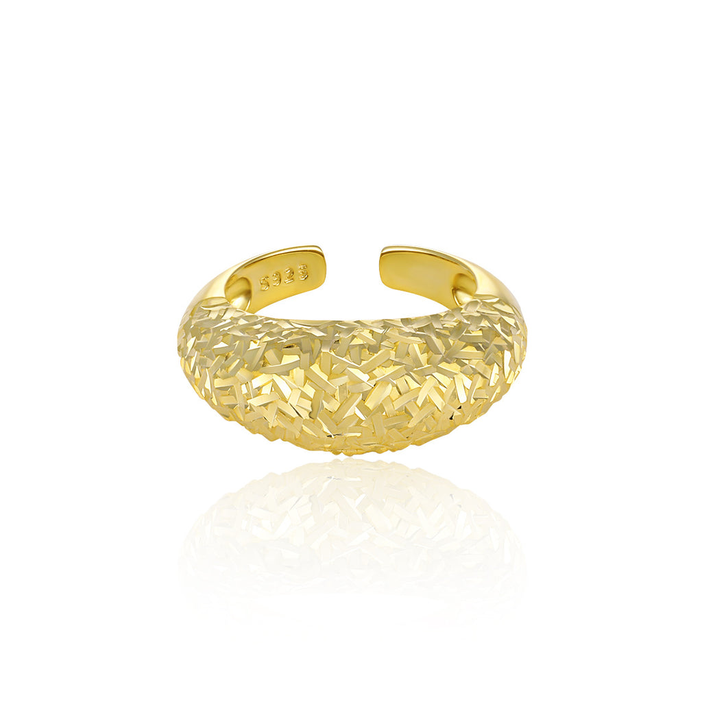 Modern Irregular Surface 925 Sterling Silver Adjustable Ring