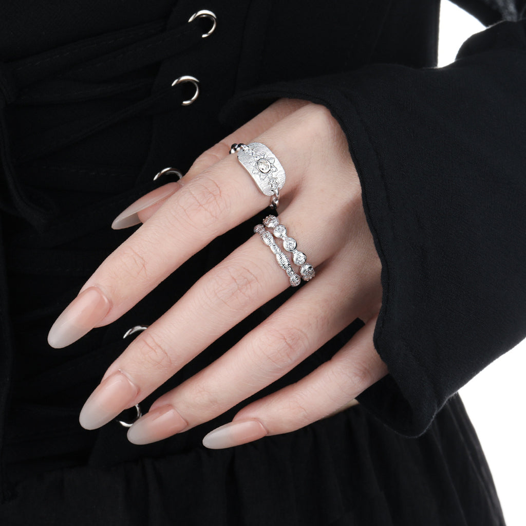 Women Fashion Round CZ Bubbles 925 Sterling Silver Ring