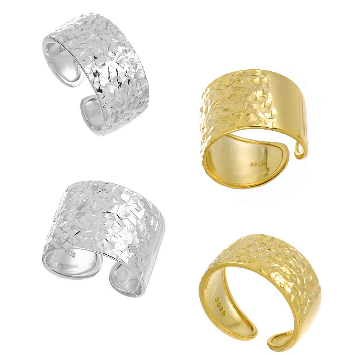 Fashion Hamme Paint 925 Sterling Silver Adjustable Ring