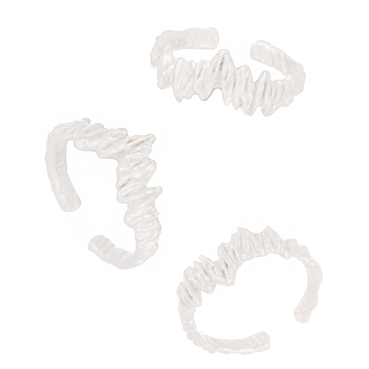 Office Irregular Lava 925 Sterling Silver Adjustable Ring