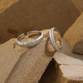 Minimalism Frosted 925 Sterling Silver Adjustable Couple Ring