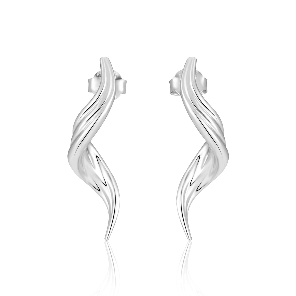 Fashion Irregular Flowing Water 925 Sterling Silver Dangling Earrings