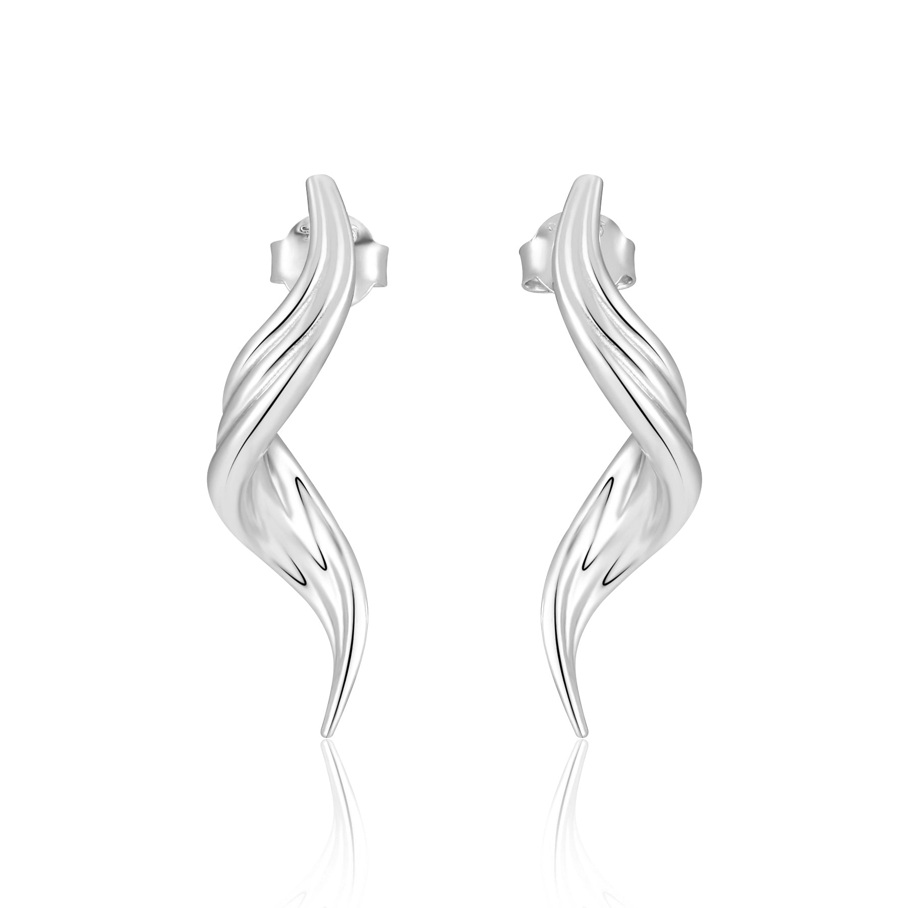 Fashion Irregular Flowing Water 925 Sterling Silver Dangling Earrings