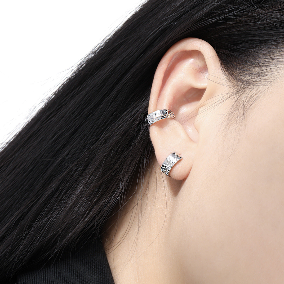 Fashion Scale Painted 925 Sterling Silver Non-Pierced Earring(Single)