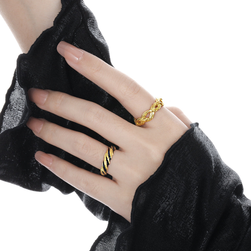 Modern Hollow Twisted 925 Sterling Silver Adjustable Ring