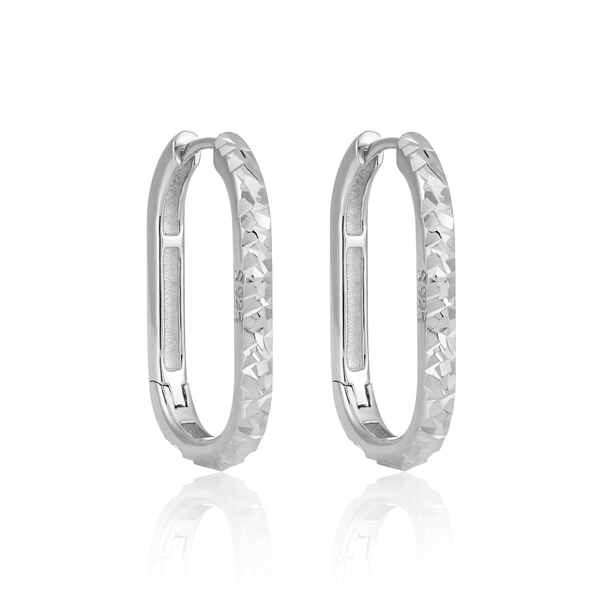 Fashion Irregular Painted U Shape 925 Sterling Silver Hoop Earrings