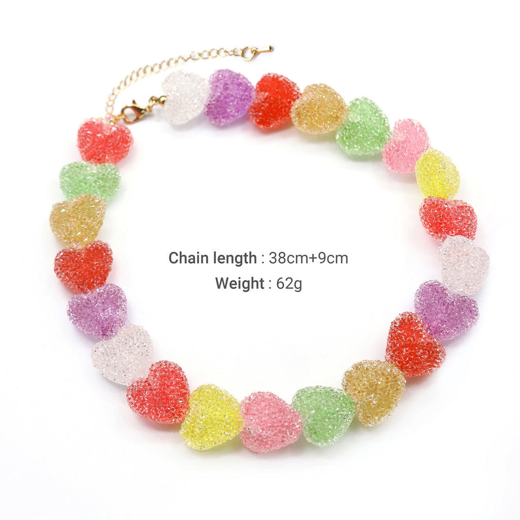 Sweet 925 Sterling Silver Colorful Heart Candy Bracelet