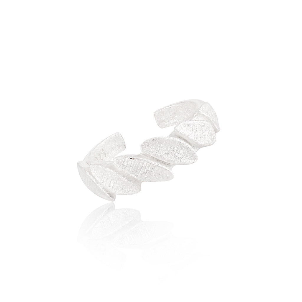 Party Irregular Leaves 925 Sterling Silver Adjustable Ring
