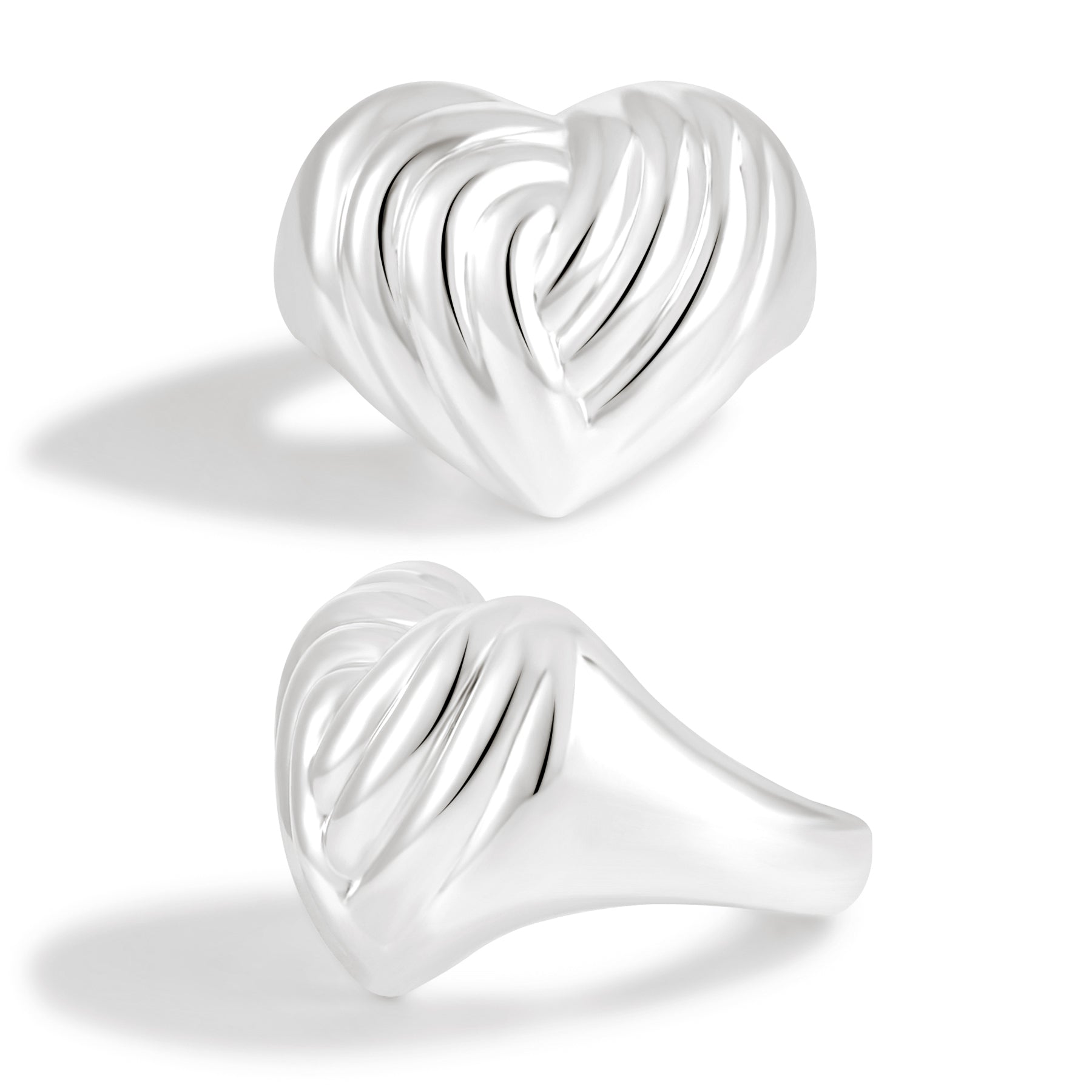 Women Irregular Figure Heart 999 Sterling Silver Stud Earrings